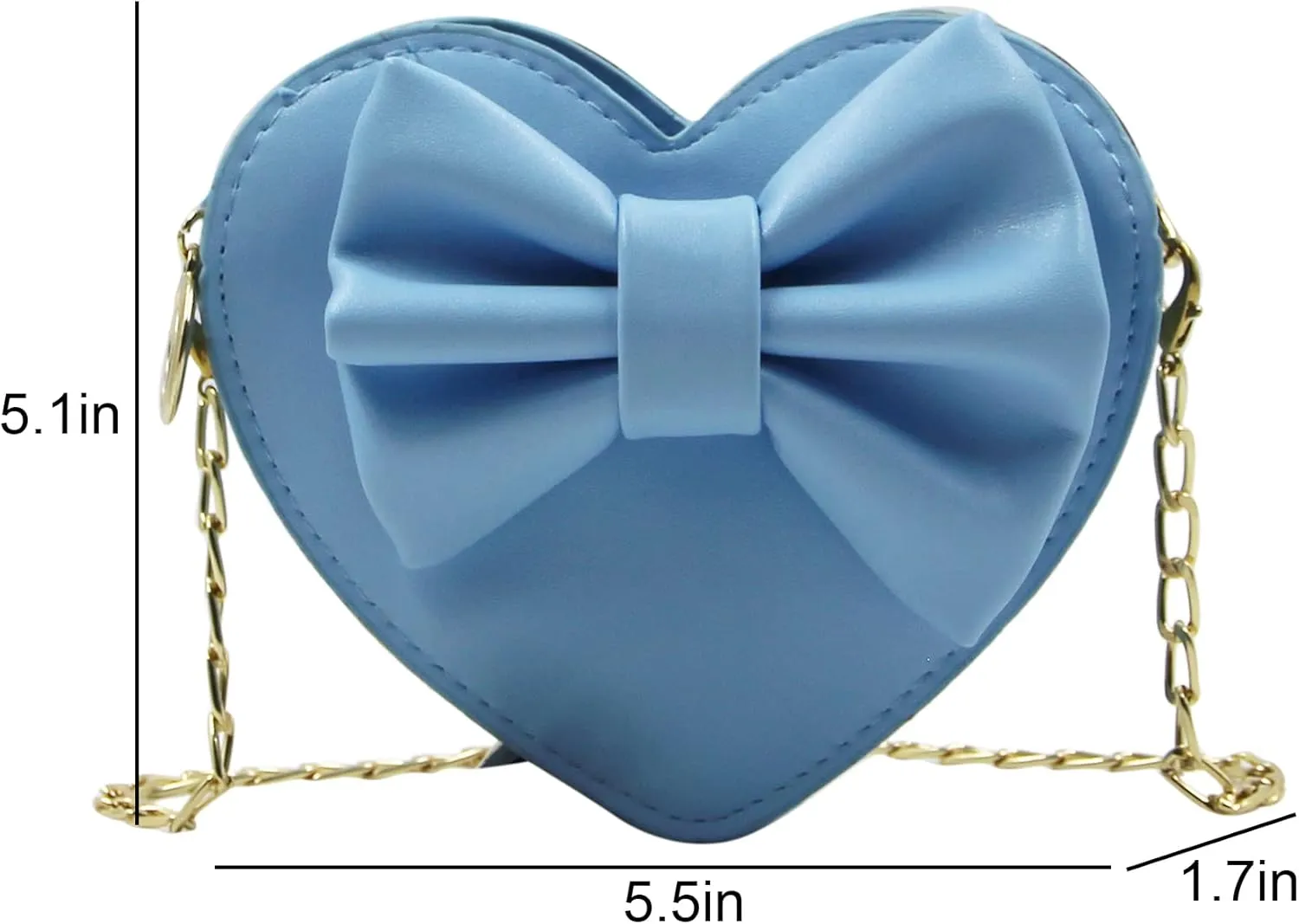ZGMYC Cute Heart-shaped Crossbody Purse Bowknot Shoulder Bag Satchel for Little Girls Toddlers