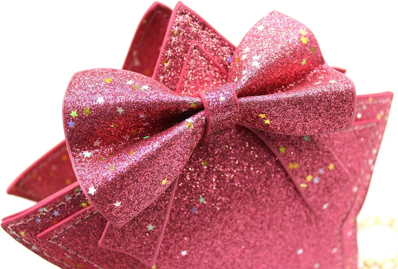 ZGMYC Little Girls Glitter Sequins Crossbody Purse Star-Shaped Bowknot Shoulder Bag Satchel